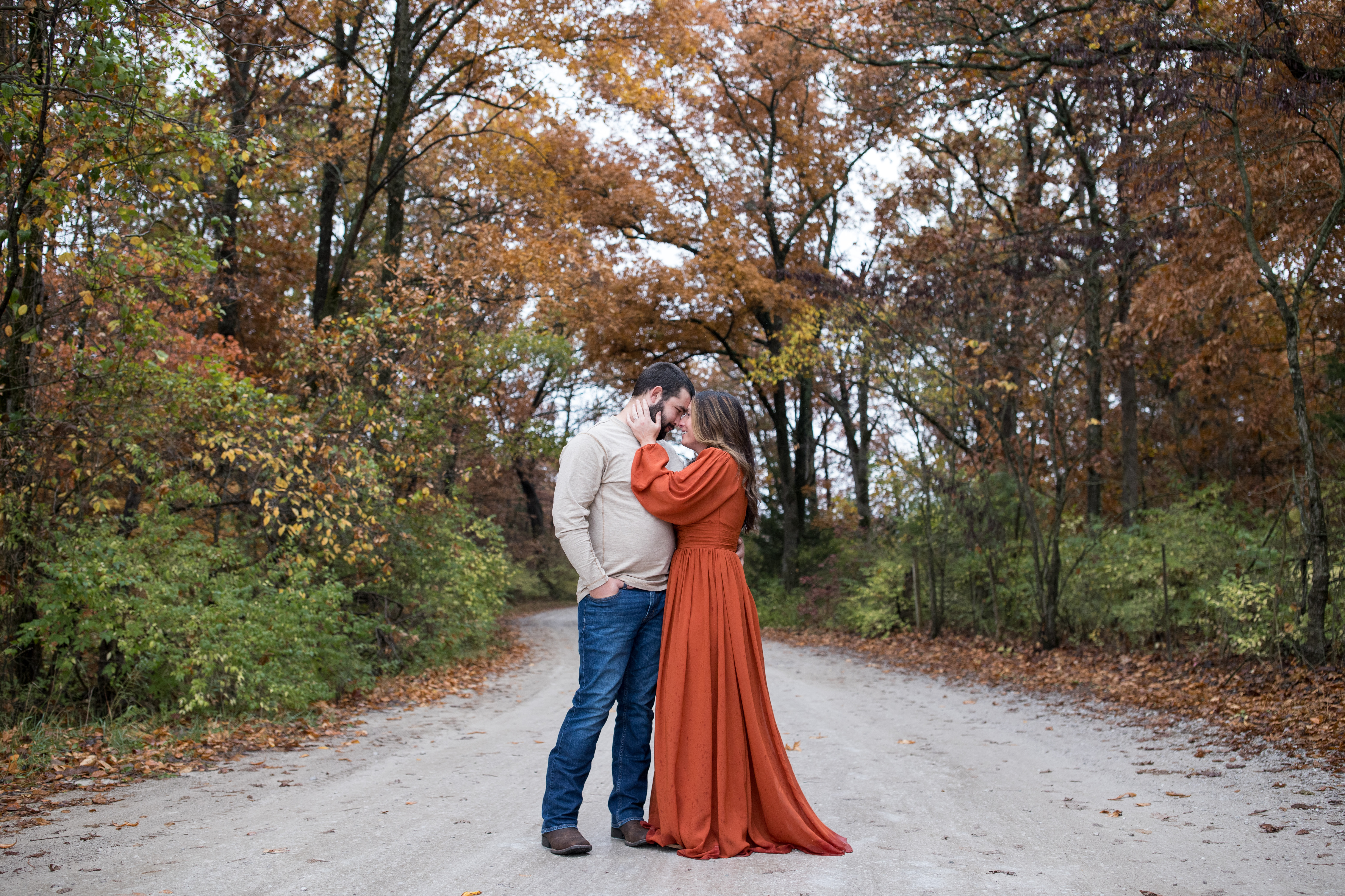 fall themed engagement shoot