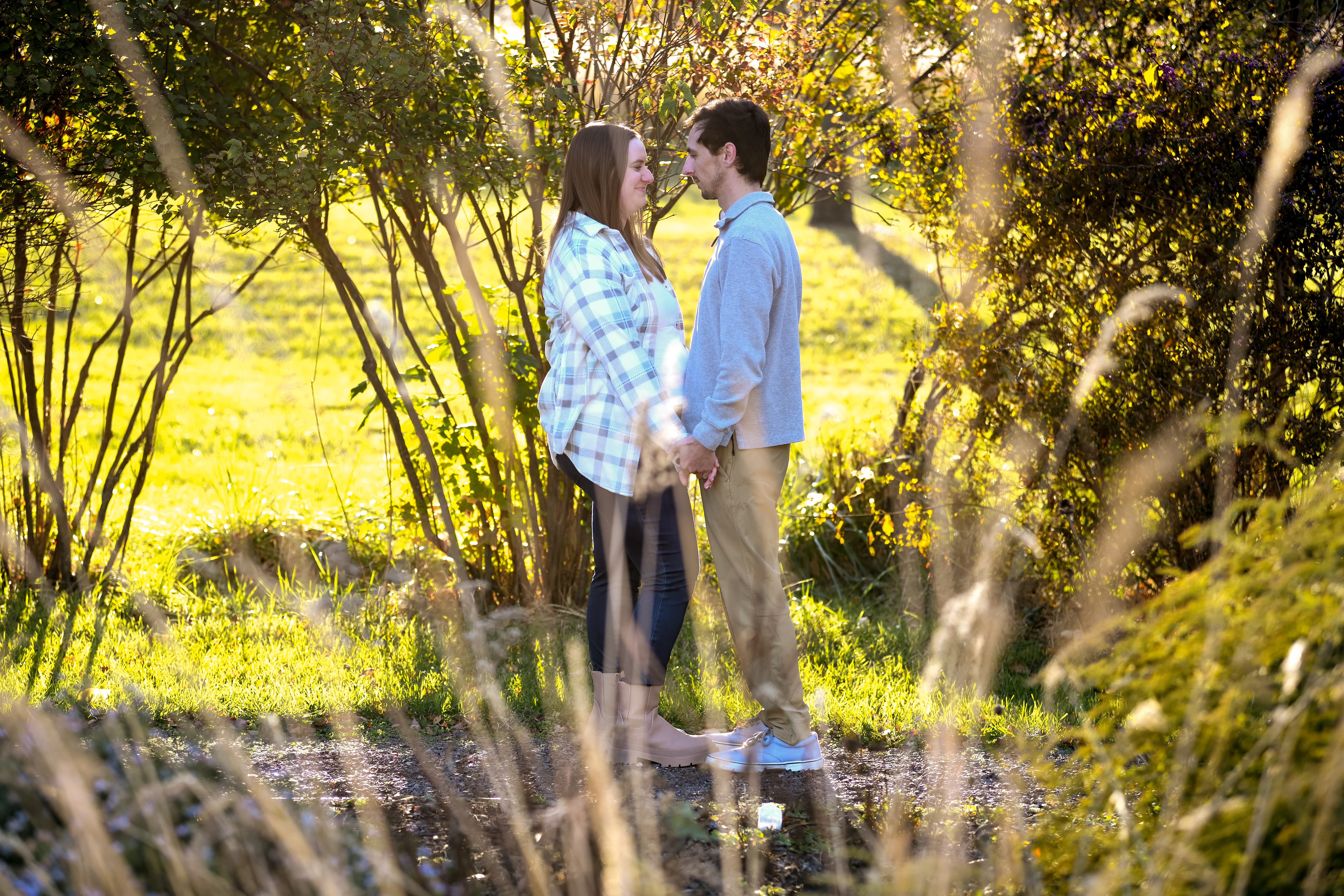 engagement photo of couple holding hands