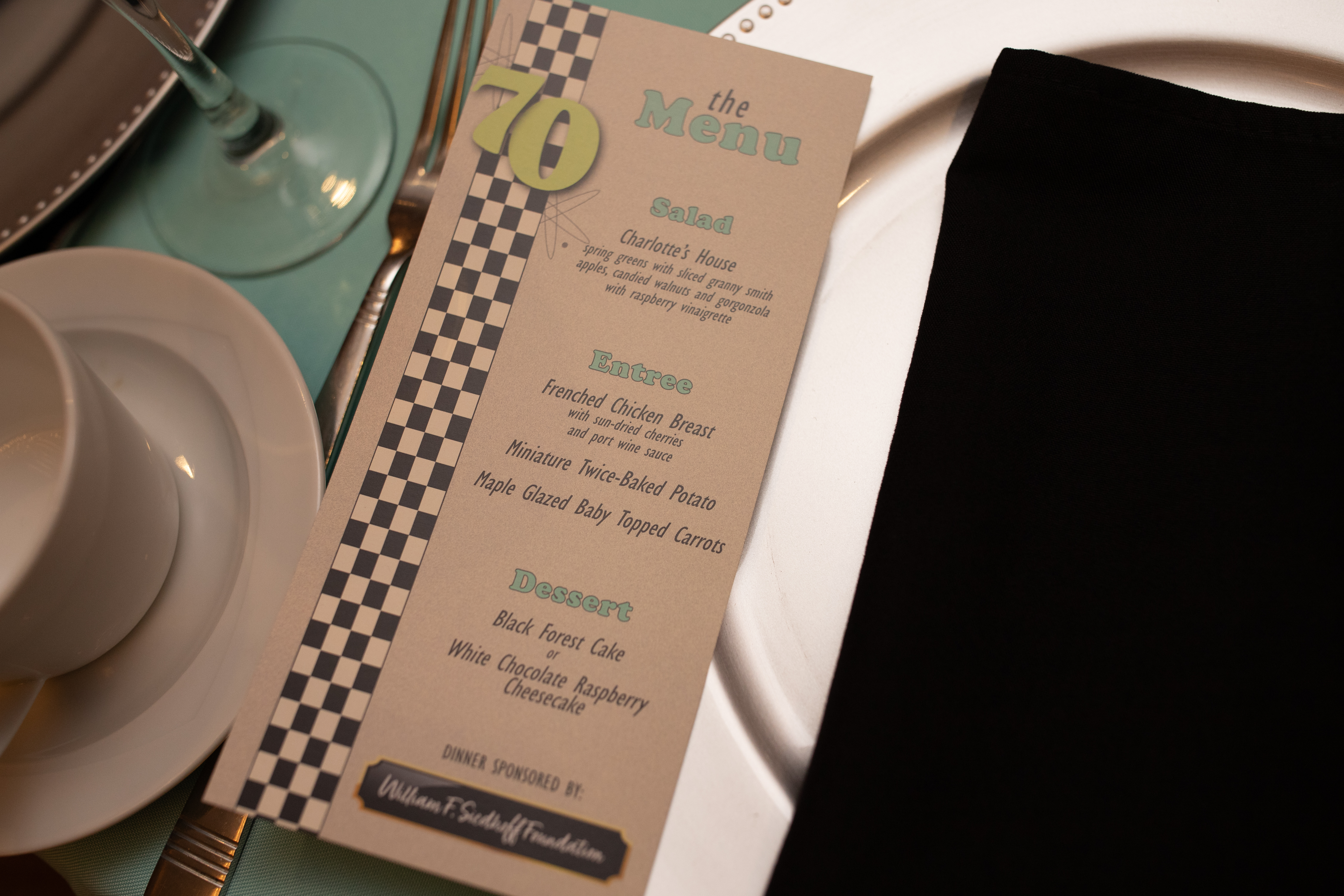 70's themed party menu