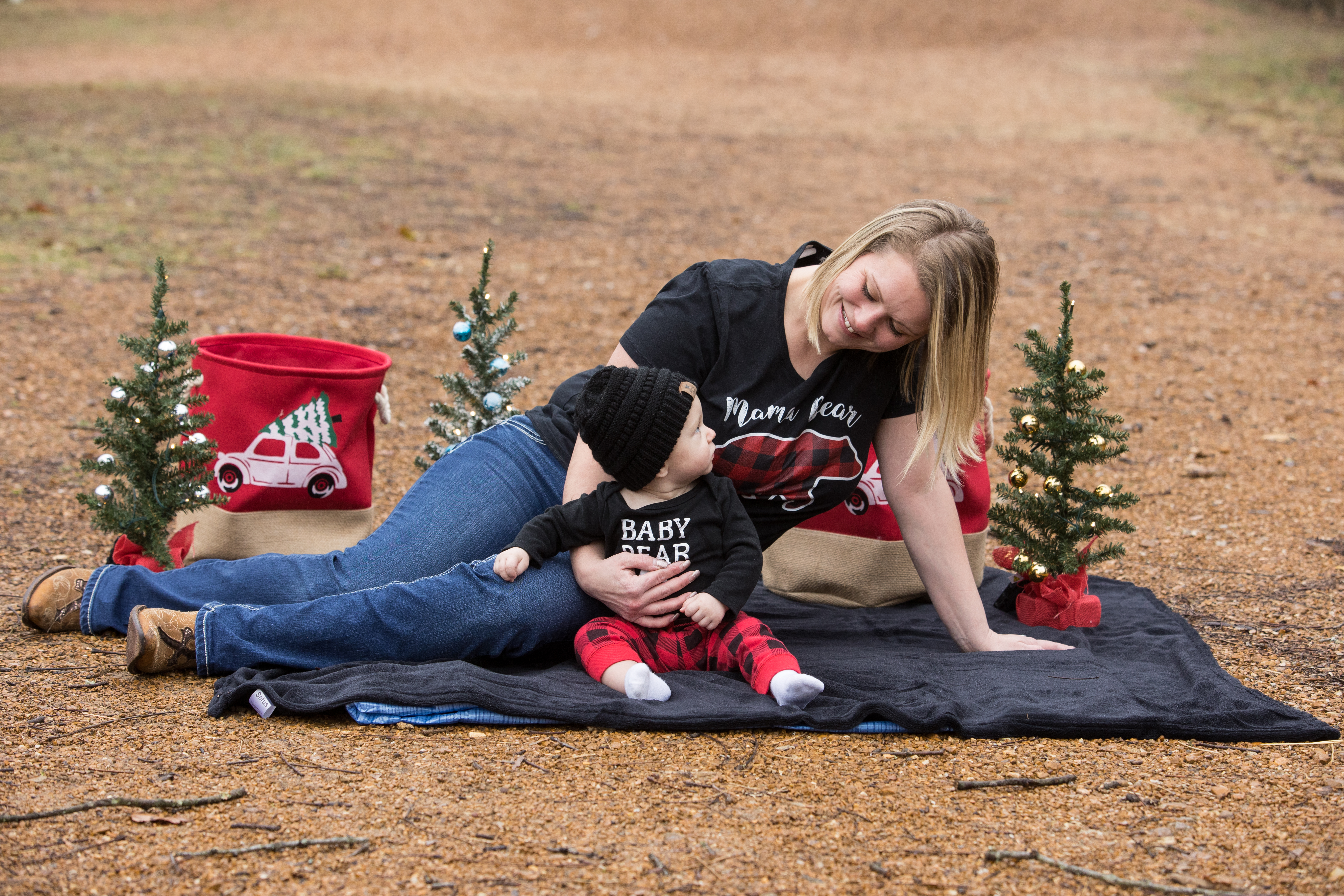 mother and son christmas photo