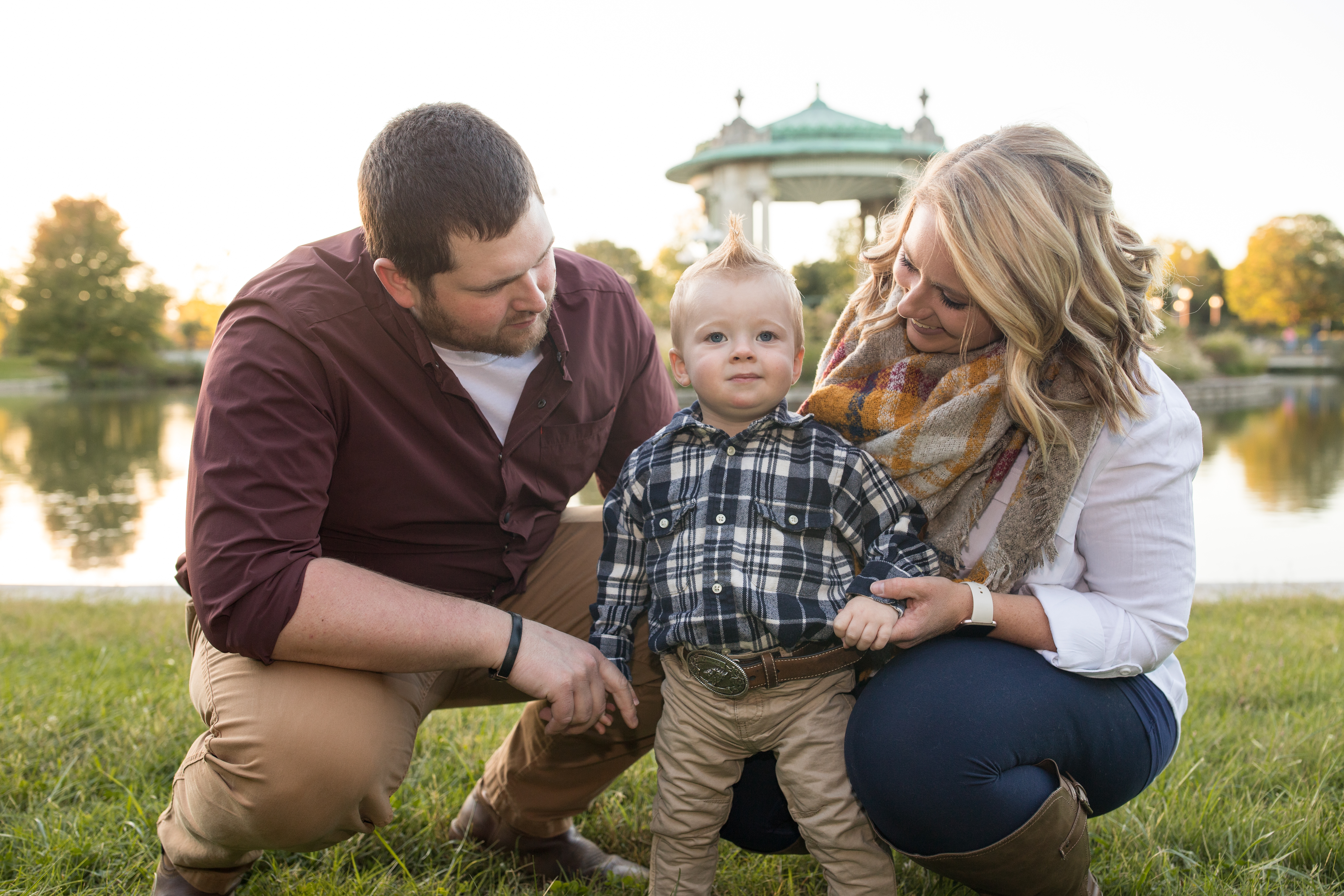 family photo with parents and young son